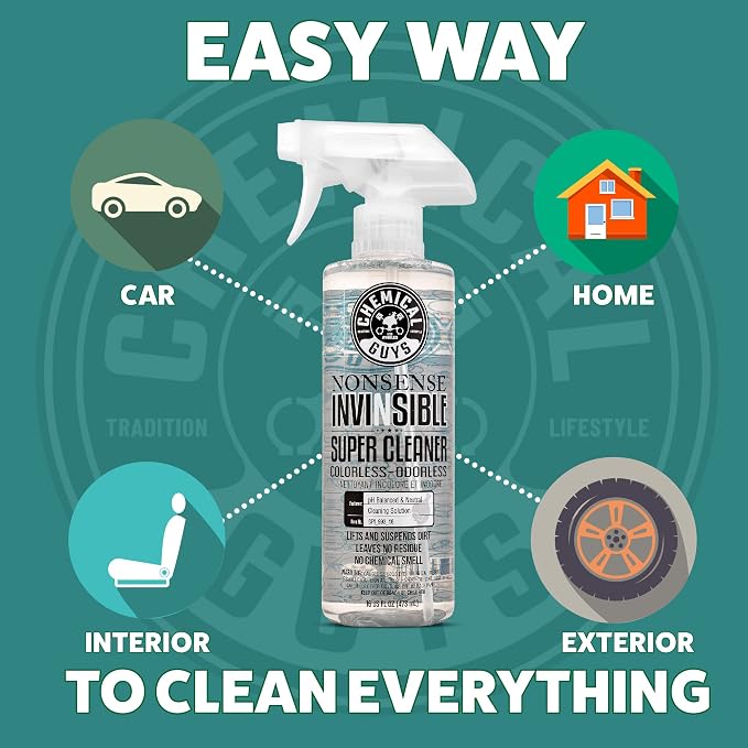 Chemical Guys Nonsense Colorless & Odorless All Surface Cleaner - Interior Cleaner, Safe for Vinyl, Rubber, Plastic, Carpet, and Upholstery, pH Balanced, Residue-Free, Unscented, 1 Gallon (128 fl oz)