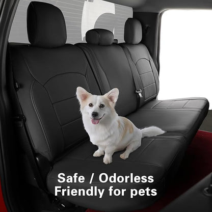 coverdream F150 Seat Covers for 2015-2020 Ford F150 SuperCab XL/XLT/Lariat & 2017-2022 F250/F350 SuperCab XL/XLT/Lariat,2-Door,Fully Covered,Waterproof Leather Seat Protector(Full Set,Black)