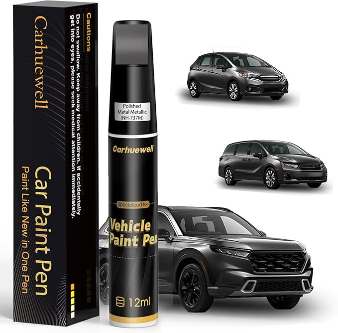 NH-737M Polished Metal Metallic Touch Up Paint Compatible with Honda, Exact Match Car Paint Pen Automotive Scratch Repair Remover Kit Quick & Easy Solution for Vehicle Chips and Nicks