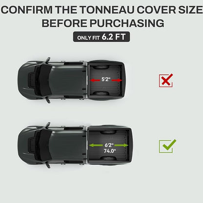 AUTOSAVER88 FRP Hard Tri-fold Truck Bed Tonneau Cover Fit for Chevy Colorado/GMC Canyon 2015-2022 6.2ft Bed