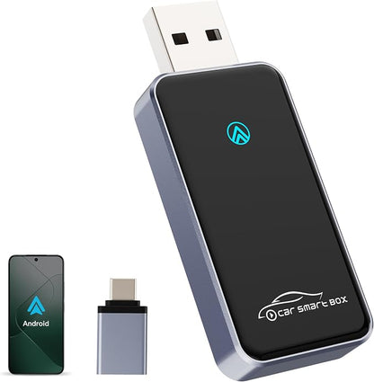 Wireless Android Auto Adapter, Plug & Play Dongle for Android11+ Phones, Wired to Wireless Conversion for Android Auto Cars, USB & Type-C Dual Port