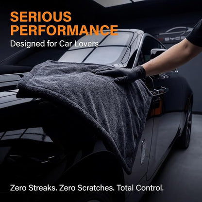 Twisted Loop Microfiber Car Drying Towel, Extra Large 36x24 Inch 1300 GSM Super Absorbent Scratch Free Lint Free Streak Free Washable Professional Auto Detailing Towel for Car SUV Truck Motorcycle