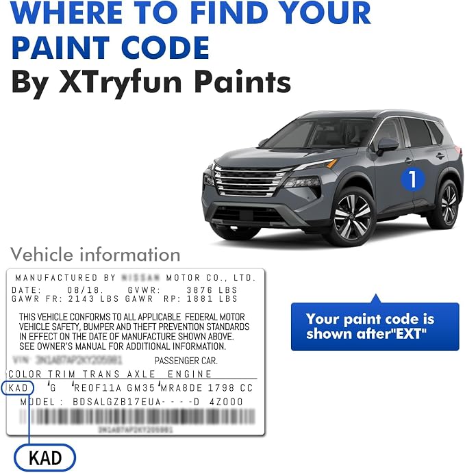B51 Electric Blue/New York Blue Touch Up Paint for Nissan, DIY Car Paint Scratch Repair Kit, Quick & Easy Fix Automotive Scratch Repair for Sentra/Kicks/Versa/Juke