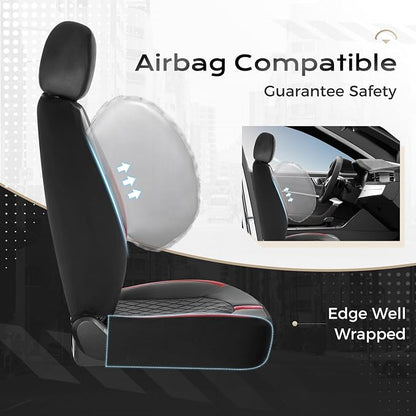 Coverado Car Seat Covers Front Seats, Car Seat Cover, Car Seat Protector Waterproof, Car Seat Cushion Red Seat Covers Carseat Cover Universal Fit for Most Cars
