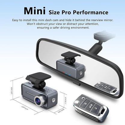 4K Mini Dash Cam Front，Front Dash Camera for Cars，WiFi Car Camera with Voice Control, Night Vision, G-Sensor,24H Parking Mode, Loop Recording App, Dashcam 4K Included 32GB,Support 256GB