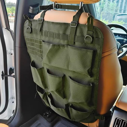 Car Backseat Organizer, Waterproof Oxford Automotive Seat Back Protector with 8 Pockets, Hanging Vehicle Behind Seat Storage Bag, Universal Travel Accessories for RV, SUV, Truck(Green)