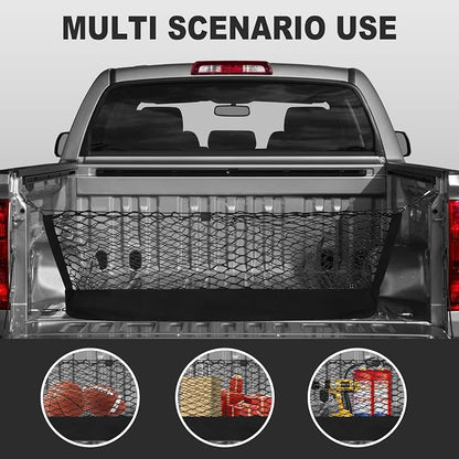 for Toyota Tacoma Envelope Style Truck Bed Cargo Net - Fits 2013-2024 2025 2026 Tacoma Accessories Cargo Net for Pickup Truck Bed - Heavy Duty Carabiners