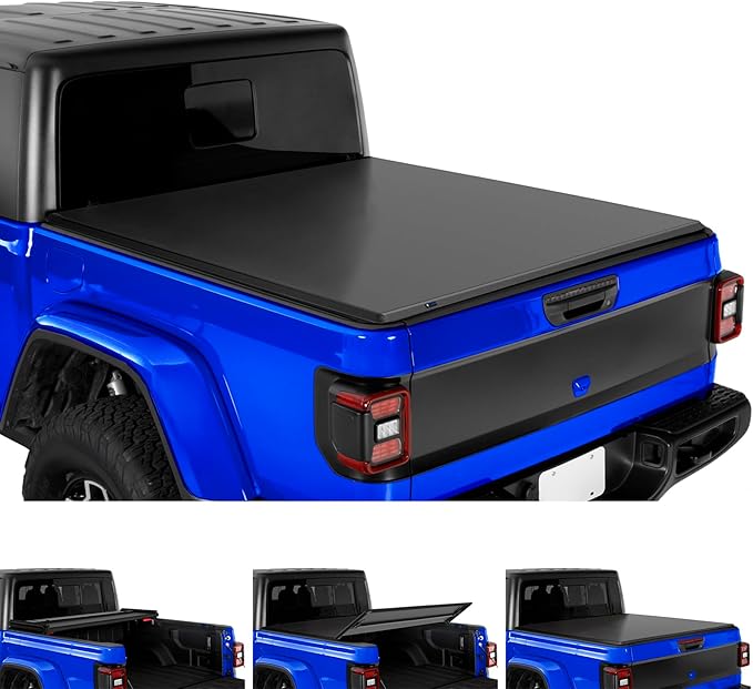 Tyger Auto T3 Soft Tri-fold Truck Bed Tonneau Cover Compatible with 2020-2026 Jeep Gladiator JT | 5' (60") Bed | TG-BC3J1060