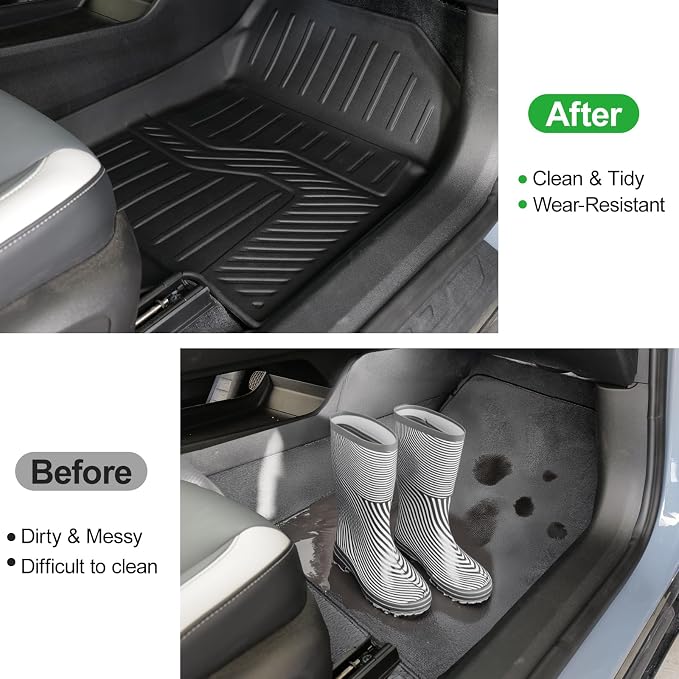 Floor Mats for Honda Prologue/Chevy Blazer EV 2024-2026, TPE All Weather Protection Cargo Mat with Backrest Mat Lower Trunk Liner for Honda Prologue Accessories (Inclued Door Sill Guards)