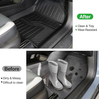 Floor Mats for Honda Prologue/Chevy Blazer EV 2024-2026, TPE All Weather Protection Cargo Mat with Backrest Mat Lower Trunk Liner for Honda Prologue Accessories (Inclued Door Sill Guards)