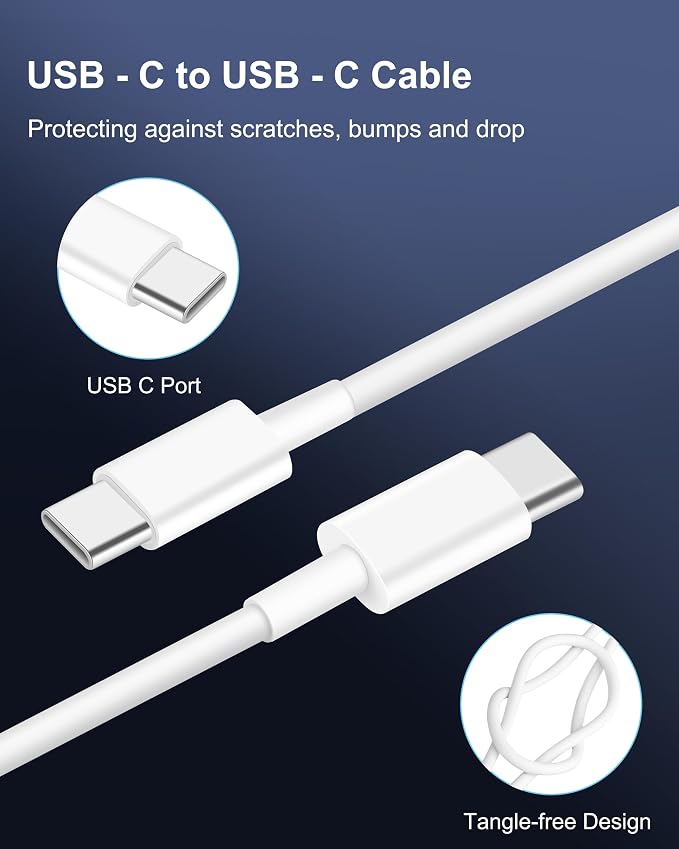 WODENTA for iPhone 17/16/15 Pro Max Car Charger, 67W 3-Port Fast USB C Car Charger Power Cigarette Lighter Adapter with 3FT USB C to C Cable for iPhone 17/17 Pro/Air/17e/16/15 Pro Max/Plus/16e, iPad