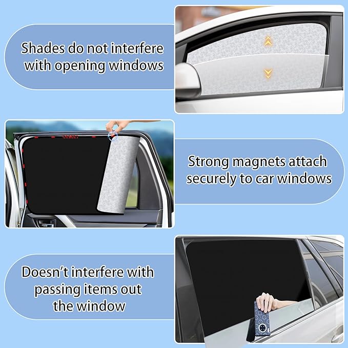 ZATOOTO Car Window Shades for Honda Accord 2018-2023, 4 Pcs Magnetic Car Window Covers, 100% UV Protection Foldable Privacy Curtains Side Window Sun Shade for Baby Breastfeeding Sleeping Camping
