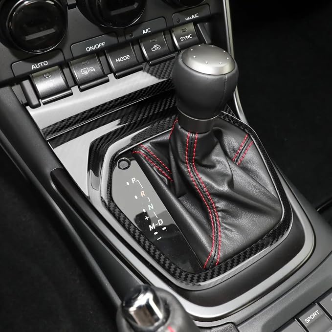 AIRSPEED Hard Carbon Fiber for Toyota GR86 Subaru BRZ 2021 2022 2023 2024 2025 Car Gear Shift Panel Cover Center Console Gearbox Panel Interior Trim Accessories, Black, Automatic Transmission