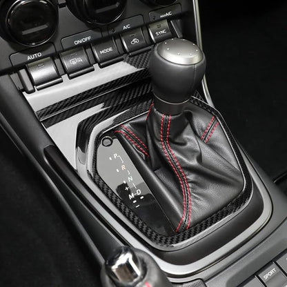 AIRSPEED Hard Carbon Fiber for Toyota GR86 Subaru BRZ 2021 2022 2023 2024 2025 Car Gear Shift Panel Cover Center Console Gearbox Panel Interior Trim Accessories, Black, Automatic Transmission