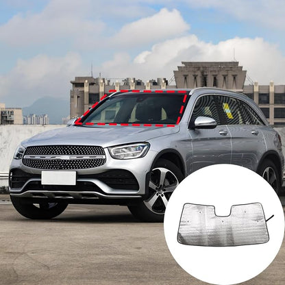 Windshield Sun Shade Compatible with Mercedes-Benz GLC 2022-2025 Foldable Front Windshield Sunshade Protector, Block UV Rays Keep Your Car Cooler