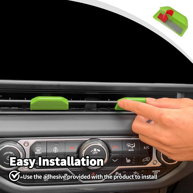 JWWY for Jeep JL Vent Air Outlet Adjustment Cover Trim Compatible with 2024-2025 Jeep Wrangler JL JLU Gladiator JT 4xe Interior Accessories 2pcs Green