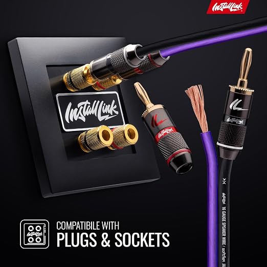Install Link 16 AWG Gauge Speaker Wire Cable (250 Feet) Stereo, Car or Home Theater, CCA