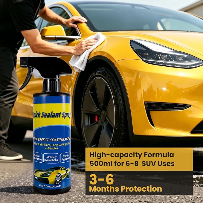 2 Pcs Ceramic Coating for Cars: Quick Effect Coating Agent for Maximum Gloss & Shine Paint Protection - Hydrophobic Car Wax Spray for RVs Motorcycles Boats ATVs Paint Glass Metal