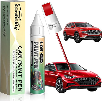 Y2E Calypso Red Touch Up Paint for Hyundai, Color Accurate Car Paint Scratch Repair Pen, Quick & Easy Fix Automotive Chips and Nicks
