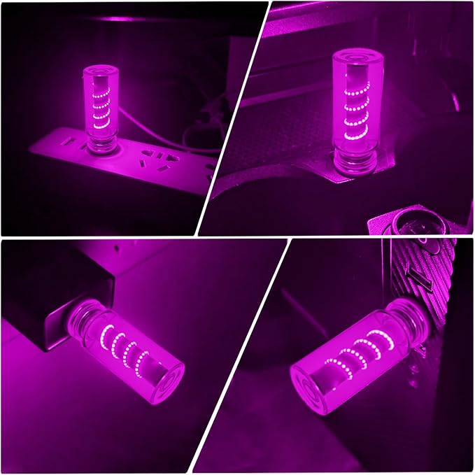 USB Light for Car, Touch Dimmable Retro Interior Lamp LED Ambient Lighting, Portable Mini Glass Bottle LED Bulb Night Light for Vehicle Bedroom Hallway Camping Holiday Decoration (Purple)