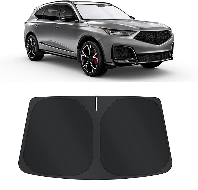 TINGLU Sun Shade for Acura MDX 2021-2024 2025 2026 Accessories Windshield Sun Shade Window Shade UV Rays Protection Sun Visor Cover with Steering Wheel Sunshade Storage Bag
