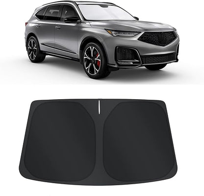 TINGLU Sun Shade for Acura MDX 2021-2024 2025 2026 Accessories Windshield Sun Shade Window Shade UV Rays Protection Sun Visor Cover with Steering Wheel Sunshade Storage Bag