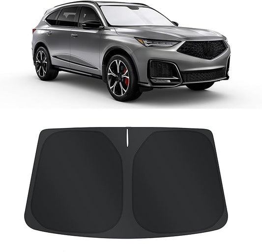 TINGLU Sun Shade for Acura MDX 2021-2024 2025 2026 Accessories Windshield Sun Shade Window Shade UV Rays Protection Sun Visor Cover with Steering Wheel Sunshade Storage Bag