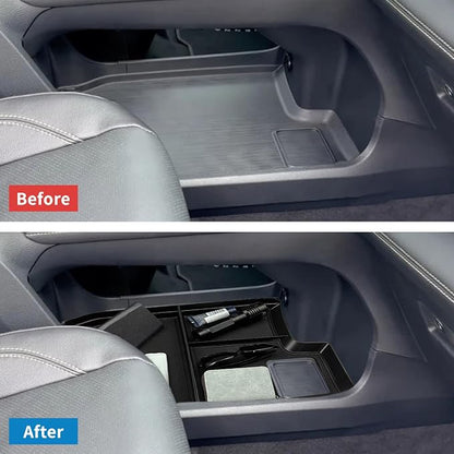 Zxiaochun 2PCS Bottom Layer Console Tray Compatible with 2021-2026 Toyota Sienna Accessories, Lower Center Console Organizer Storage Box, ABS Plastic