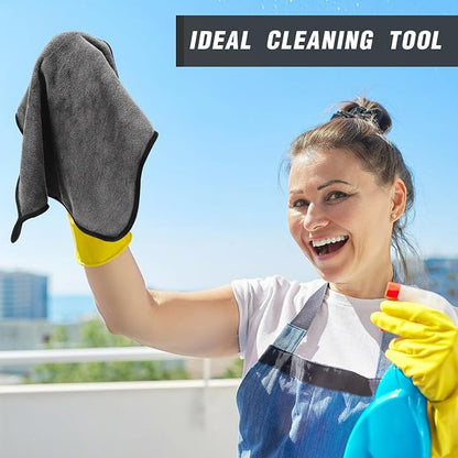 Tallew 18 Pcs Gray Microfiber Towels: 16"x16" Microfiber Drying Towels Bulk Micro Fiber Car Cleaning Cloth for Cars Drying Washing Polishing Cleaning Household Supplies