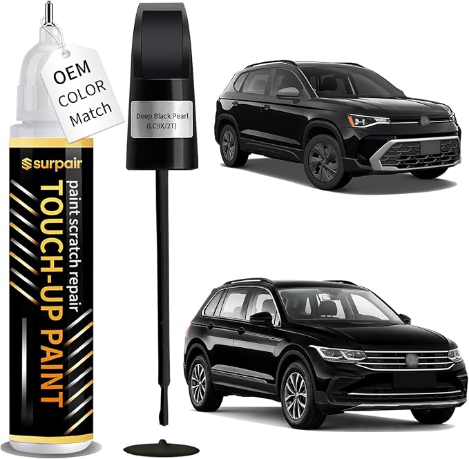 Deep Black Pearl LC9X/2T Touch up Paint for Volkswagen OEM Color Match Car Scratch Repair Kit for Nicks & Chips Scratches Quick & Easy Paint Fix 2-In-1 Car Scratch Remover Pen