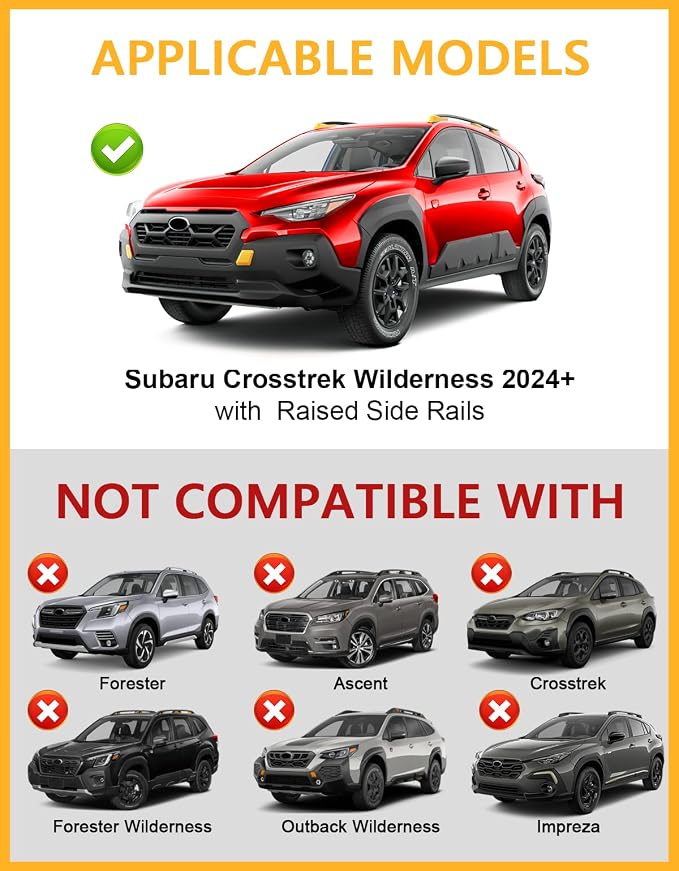 Tuyoung 300lbs Roof Rack Cross Bars Compatible with Subaru Crosstrek Wilderness 2024 2025 2026, Lockable Heavy Duty Aluminum Anti-Theft Metal Lock Roof Rails Crossbars Rooftop Cargo Bars Luggage