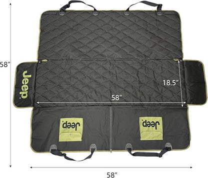 Jeep Vehicle Seat Protector for Dogs and Pets (Charcoal Black) Adjustable Seat Cover - Durable Protection Waterproof Design (58 x 23 x 18.5 inch)
