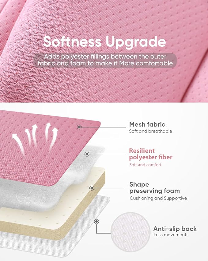 TinlyFinly Infant Insert Compatible with Doona, Graco, Britax, Chicco, Evenflo Car Seat, Adjustable Baby Head Body Support Cushion for Newborn to Toddler, Fits Infant Car Seat and Stroller (Pink)