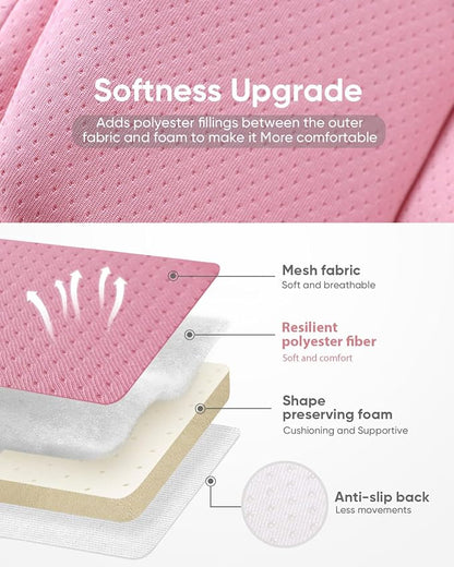 TinlyFinly Infant Insert Compatible with Doona, Graco, Britax, Chicco, Evenflo Car Seat, Adjustable Baby Head Body Support Cushion for Newborn to Toddler, Fits Infant Car Seat and Stroller (Pink)
