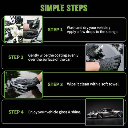 Graphene Ceramic Coating for Cars (50ml) - 10H Graphene Coating for Car Detailing-5+ Years Protection, Hydrophobic, Scratch & UV Resistant, High GlossFinish - Professional-Grade Car Detailing Kit