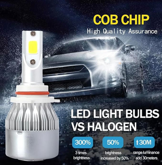 2PCS H11/9006/9005/H7/H4/H13/9007/9004 Car LED Light, 6000K 3800LM Super Bright High and Low Beam Bulb C6 LED Fog Light Headlight Bulb Replacement, Plug & Play, Car/trucks (9005/9140/9145/HB3)