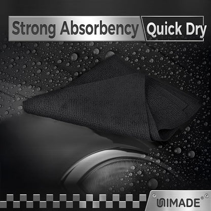 UNIMADE Microfiber Cleaning Cloth, 200 Pack Microfiber Towels for Cars Reusable Shop Rags Bulk Lint Free Cleaning Towels for Car Kitchen Automotive Bar Mechanic Restaurant Garage, 11.5"x 11.5", Grey