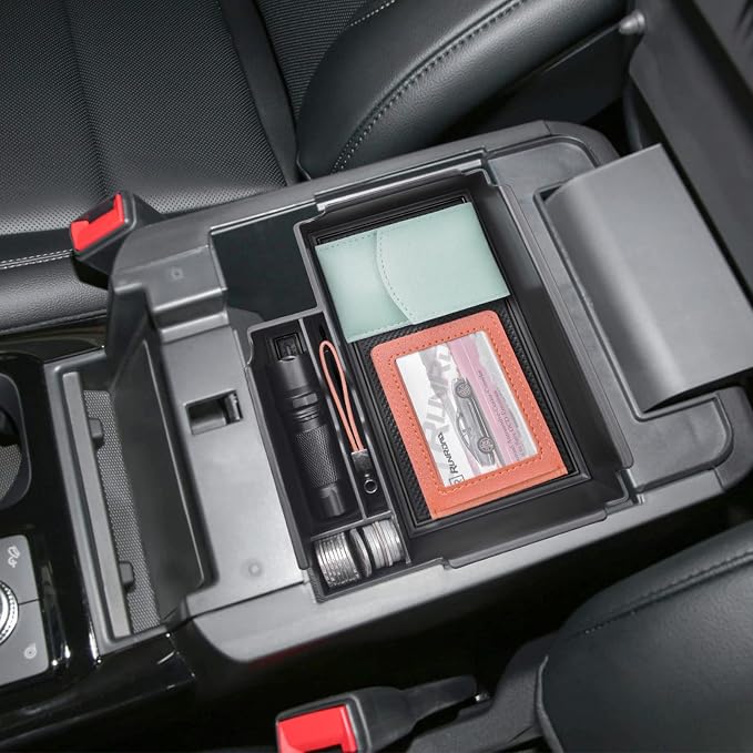 RUNROAD Upgrade Center Console Organizer Tray Compatible with Ford Explorer 2026 2025 2024 2023 2022 2021 2020 Accessories, ABS Armrest Tray Console Dividers Secondary Storage Box Container, Black