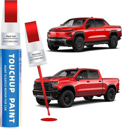 Red Hot(G7C/WA130X) Touch Up Paint Compatible with Chevy 2-in-1 Car Scratch Repair Pen for Rock Chips, Door Scratches & Paint Nicks Exact Color Match Quick Dry DIY Fix for Silverado Silverado Equinox