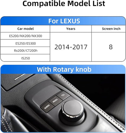 Decoder Adapter Retrofit Kit Compatible with Lexus 2014-2017 ES200/NX2O0/NX300/ES250/ES300/RX200t/CT200h/IS250, Supports Wireless CarPlay Android Auto/ Voice Control/ Mirror Link/ Camera/USB Drive