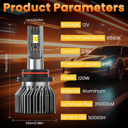High Low Beam Fog Light Bulbs Set Fit for Subaru Outback 2005 2006 2007 2008 2009 2010 2011 2012 2013 2014 Car Driving Light Bulb,6500K White Car Lamp Bulb Kit,Plug and Play,IP68 4-Pack