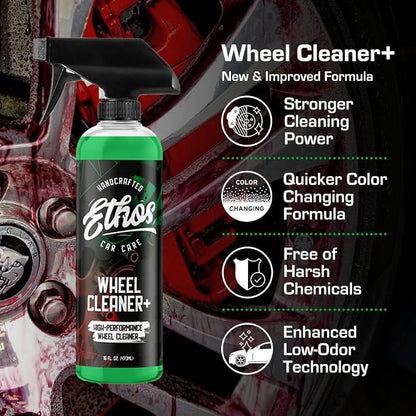 Ethos Wheel Cleaner - Car Wheel Cleaner Spray - Rim Cleaner Spray Brake Dust, Iron Remover - Color Change Technology - Professional Strength Formula (16 oz (2Pack))