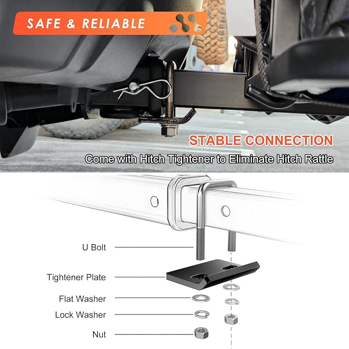 Hitch Mount Cargo Carrier Basket 53"*19"*5"+Waterproof Bag 9 Cubic Feet(51"*17"*18"),and Cargo Net with Attachment Hooks,Ratchet Straps,Hitch Stabilizer.500 Lbs Capacity,fit 2" Receiver