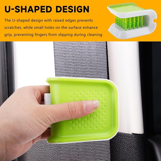Car Seat Belt Cleaning Brush,Double Sided U-Shaped Interior Car Detailing Brushes,Non-Slip Seatbelt Cleaner,Multifunctional Cutlery Cleaner Brush,Washing Tool Seatbelt Cleaning Supplies (1PC)