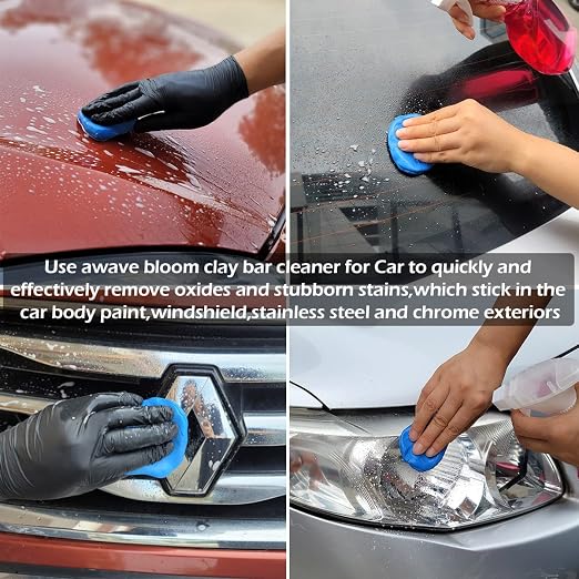 awave bloom Car Clay Bars Auto Detailing 400g and Clay bar Lubricant Tablets 8 Pack(1pcs=16 oz) Clay bar kit for Car Detailing Damage Free Cleaning