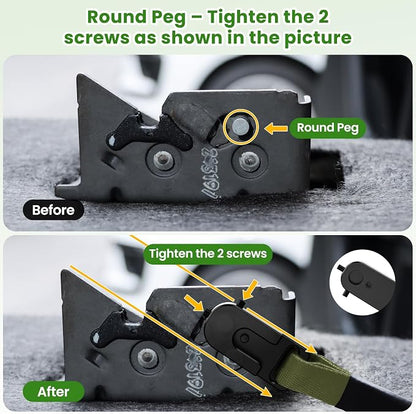 Kaishengyuan Upgraded Rear Seat Quick Release with Elastic Rope Compatible with Ford F-150 (2009+) & F-250/350 (2017+)