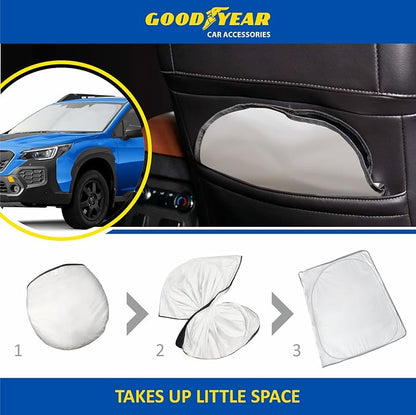 Goodyear Foldable Windshield Sunshade for Subaru Outback 2020-2025, Car Accessories, Sunshade Cover, Sun Shade Car Windshield, Window Sun Blocker - GY008280