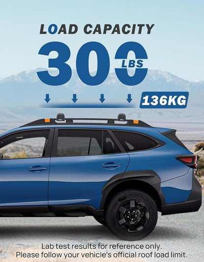 JOYTUTUS Car Roof Rack Cross Bars Compatible with Subaru Outback Wilderness 2022-2025 with Lock (Only Fit Wilderness), 300LB Aluminum Crossbars for Roof Racks Suitcase Kayak Canoes Bike Skis Snowboard