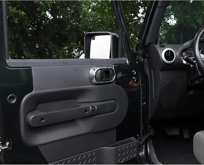 JeCar Chrome Interior Door Handle Bezel Cover Trim Decor Covers for 2007-2010 Jeep Wrangler JK Unlimited 4 Door