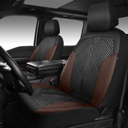CAR PASS Waterproof Black Brown Car Seat Covers Front Seat Covers Neoprene Wetsuit,All-Weather Non-Slip Durable,Universal Fit for SUV Sedans Trucks Automotive,Airbag Compatible,3D Emboss Black Brown